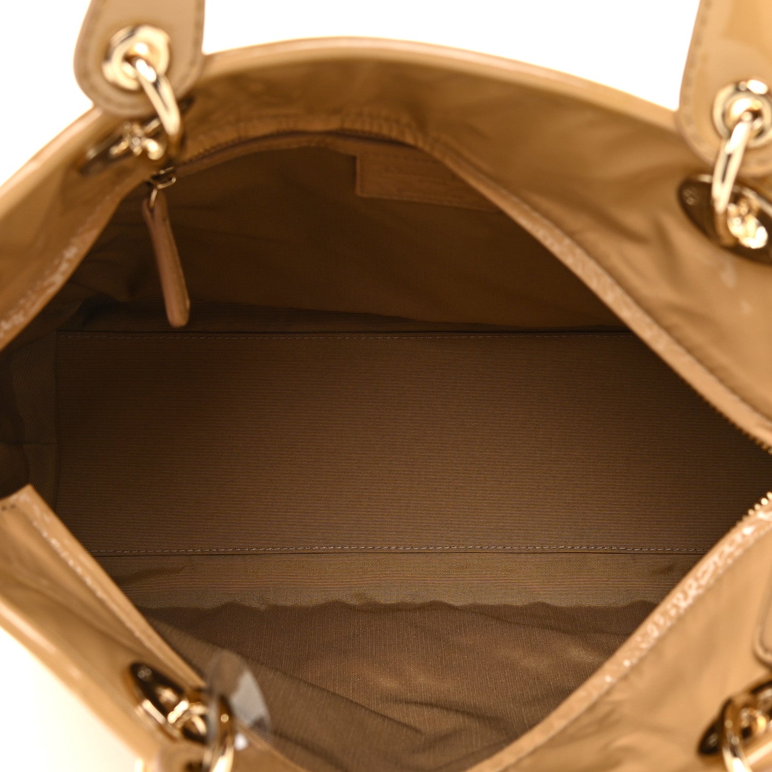 Christian Dior Patent Cannage Dior Tote Beige 5 of 12