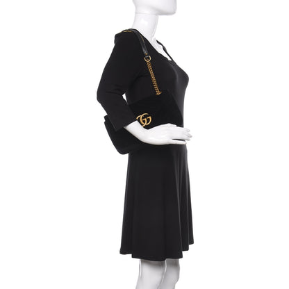Gucci Velvet Matelasse Small GG Marmont Shoulder Bag Black 3 of 10