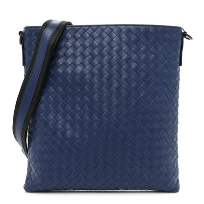 Bottega Veneta Nappa Intrecciato VN Crossbody Messenger Bag Navy 1 of 9