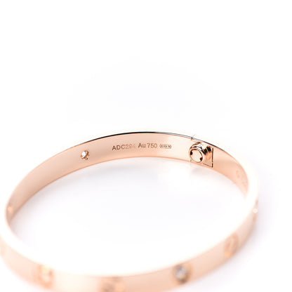 Cartier 18K Pink Gold 4 Diamond LOVE Bracelet 16 7 of 7