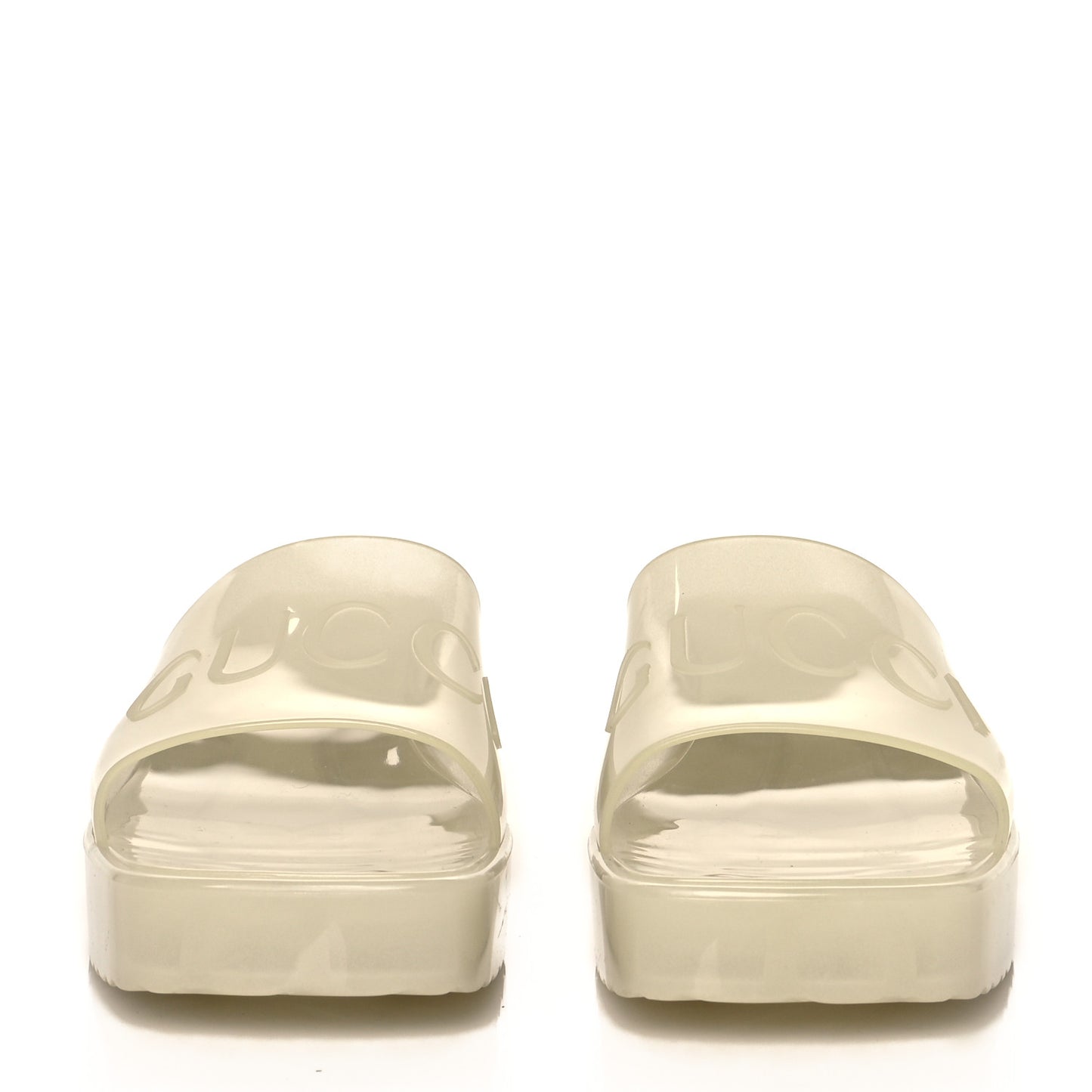 Rubber Gucci Logo Womens Platform 20/60mm Slide Sandals 41 Transparent Glow In The Dark