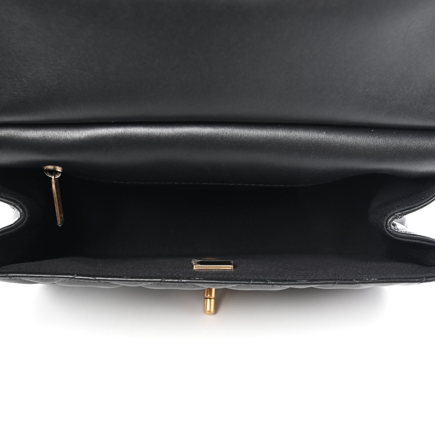 Chanel Calfskin Quilted Small Lady Handle Clutch With Chain Black 5 of 12