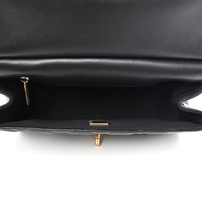 Chanel Calfskin Quilted Small Lady Handle Clutch With Chain Black 5 of 12