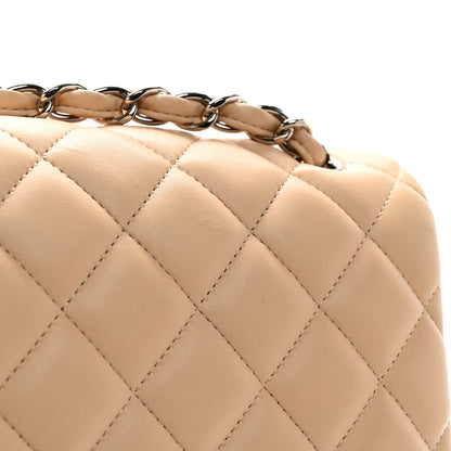 Chanel Lambskin Quilted Jumbo Double Flap Beige 11 of 12