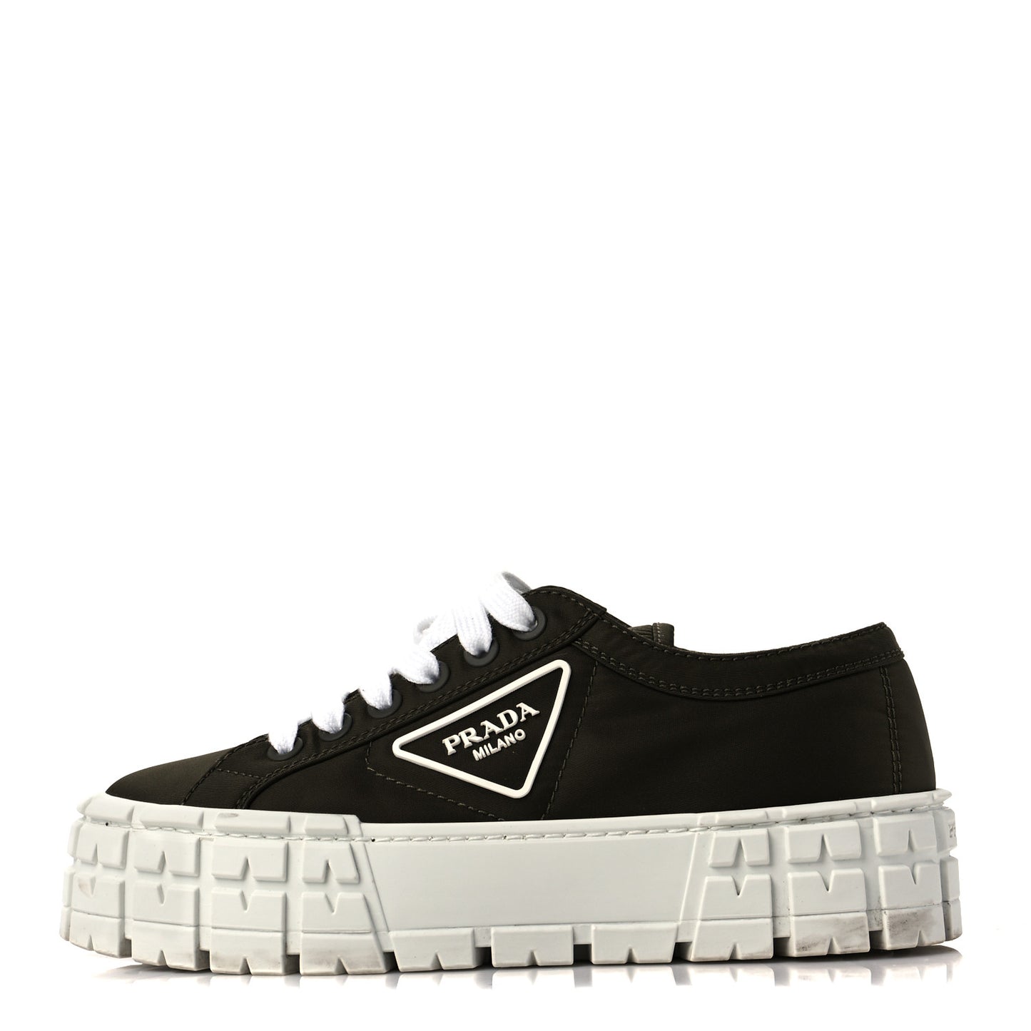 Re-Nylon Gabardine Triangle Logo Double Wheel 50mm Sneakers 39 Militare