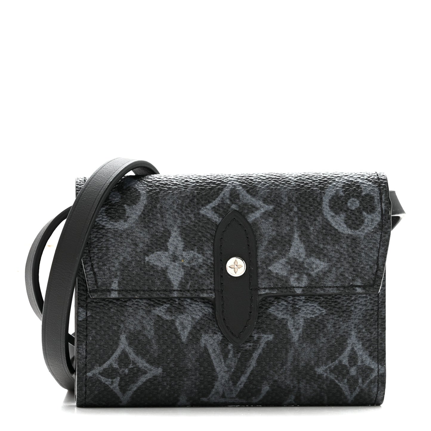 Monogram Pastel Cross Card Holder Black