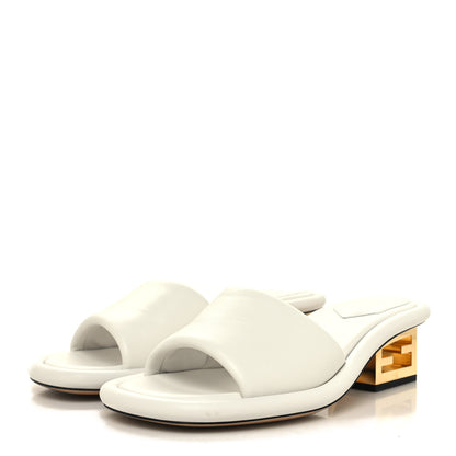 Fendi Nappa Baguette 60mm Slide Sandals 36 White 3 of 8