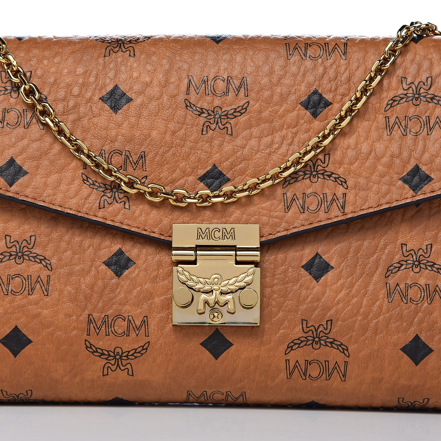 Visetos Medium Patricia Wallet On Chain Cognac