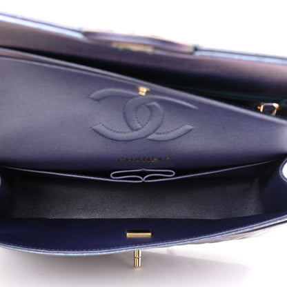 Chanel Iridescent Caviar Quilted Medium Double Flap Dark Blue 5 of 11