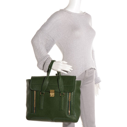 3.1 Phillip Lim 3.1 Leather Large Pashli Satchel Jade 2 of 16