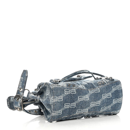 Balenciaga Denim BB Monogram Neo Cagole Handbag XS Blue 4 of 10