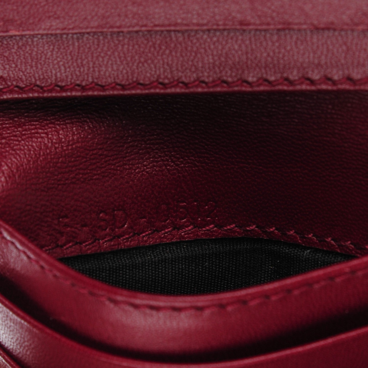 Celine Lambskin Zip Around Compact Wallet Burgundy Black 2 of 11