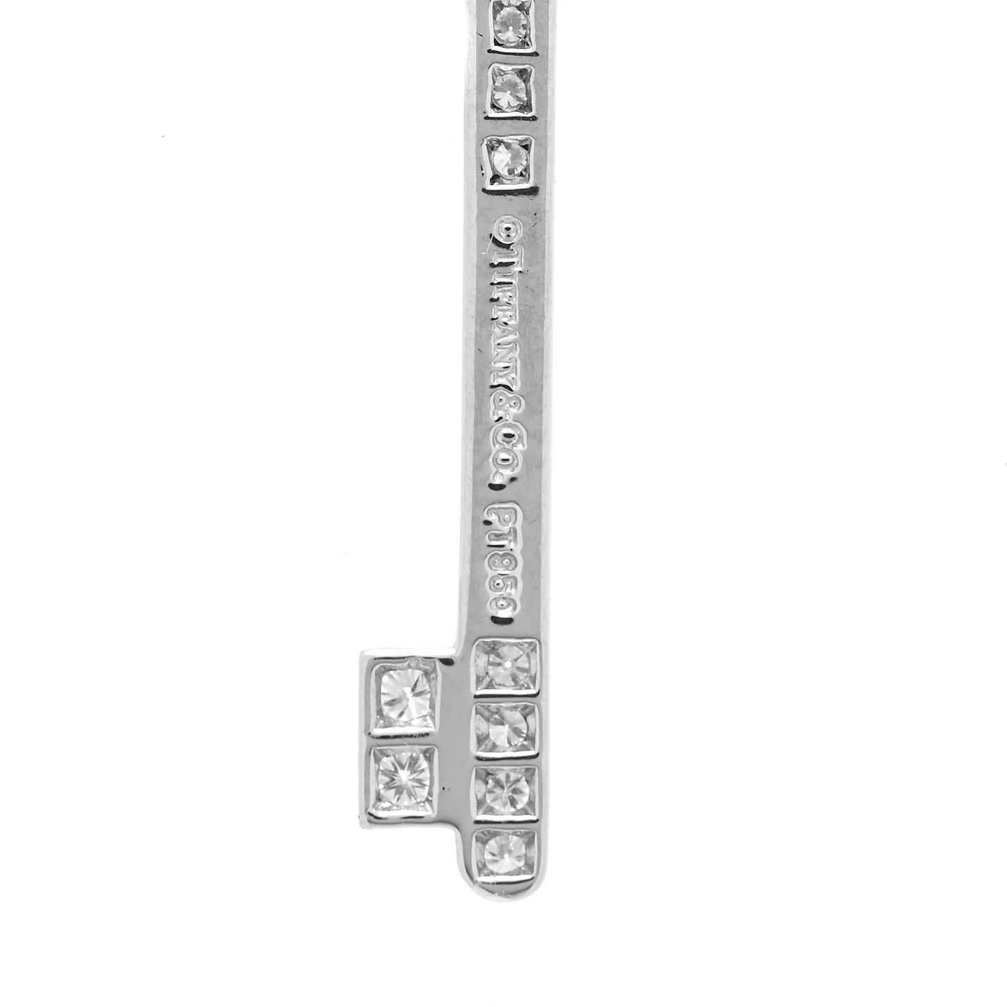 Platinum Diamond .41ct Fleur De Lis Key Pendant