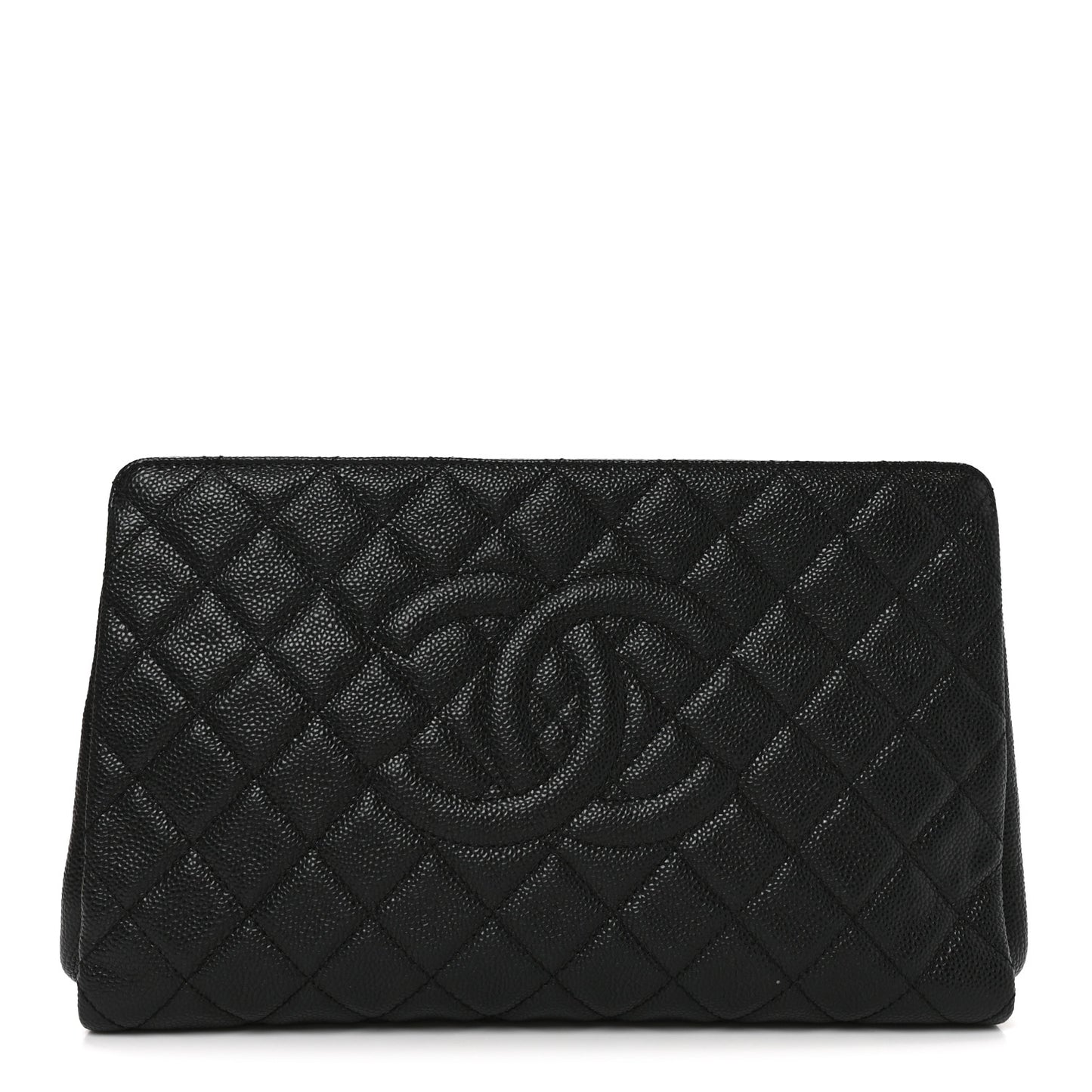 Caviar Quilted CC Large Clutch Black