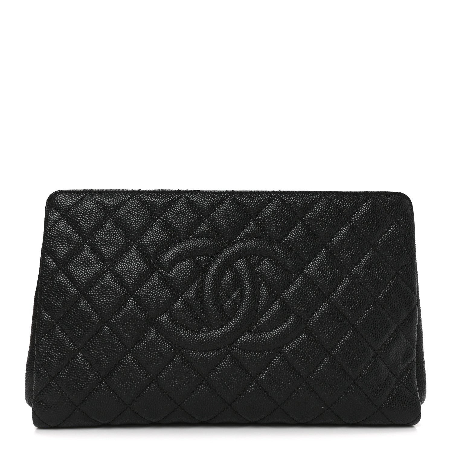 Chanel Caviar Quilted CC Large Clutch Black 1 of 10