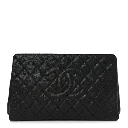 Chanel Caviar Quilted CC Large Clutch Black 1 of 10