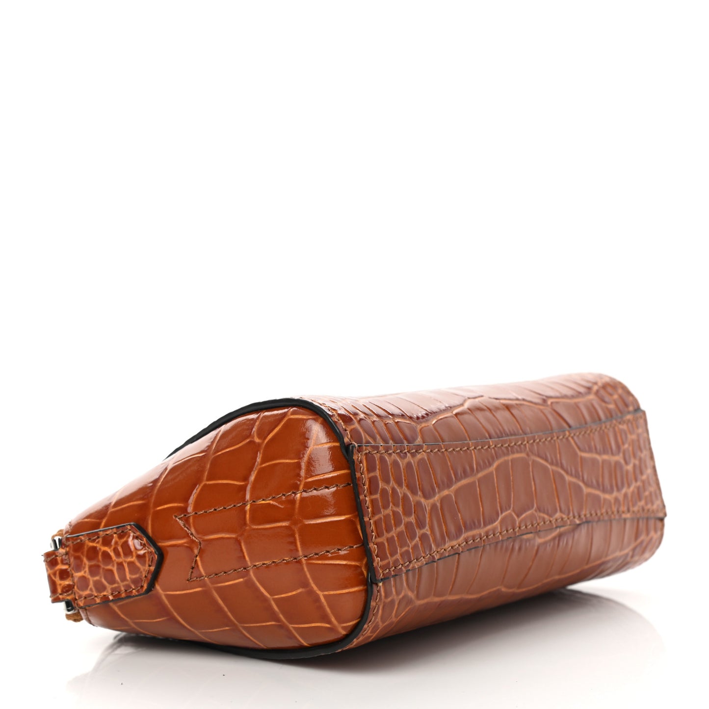 Calfskin Crocodile Embossed Nano Antigona Tan