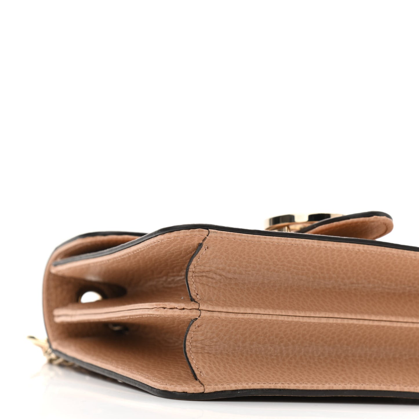 Dollar Calfskin Interlocking G Shoulder Bag Camelia
