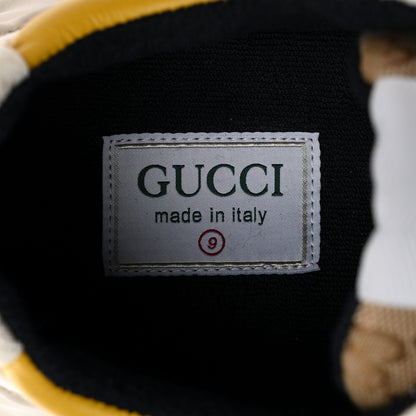 Gucci GG Supreme Monogram Mix Monogram Mens Rhyton Sneakers 9 London Blue Beige Sun Yellow 7 of 11