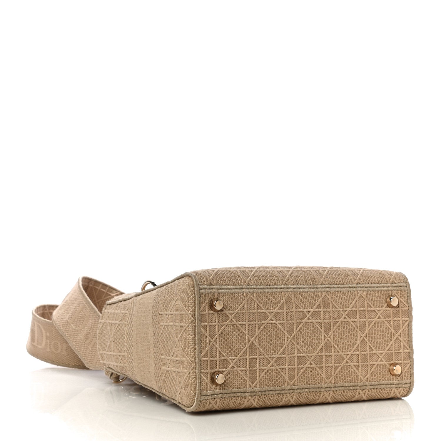 Christian Dior Canvas Embroidered Medium Lady D-Lite Beige 4 of 13