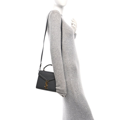 Saint Laurent Grain de Poudre Mini Classic Monogram Cassandra Top Handle Storm 2 of 10