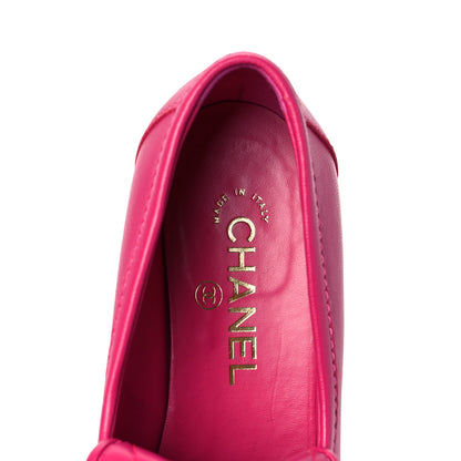 Chanel Lambskin Quilted CC Turnlock Loafers 39.5 Fuchsia 7 of 8