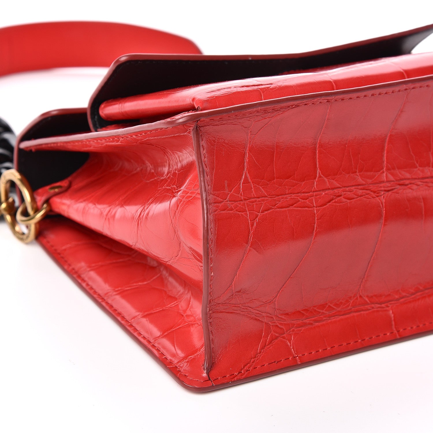 Marc Jacobs Calfskin Crocodile Embossed Uptown Shoulder Bag Flame 7 of 10