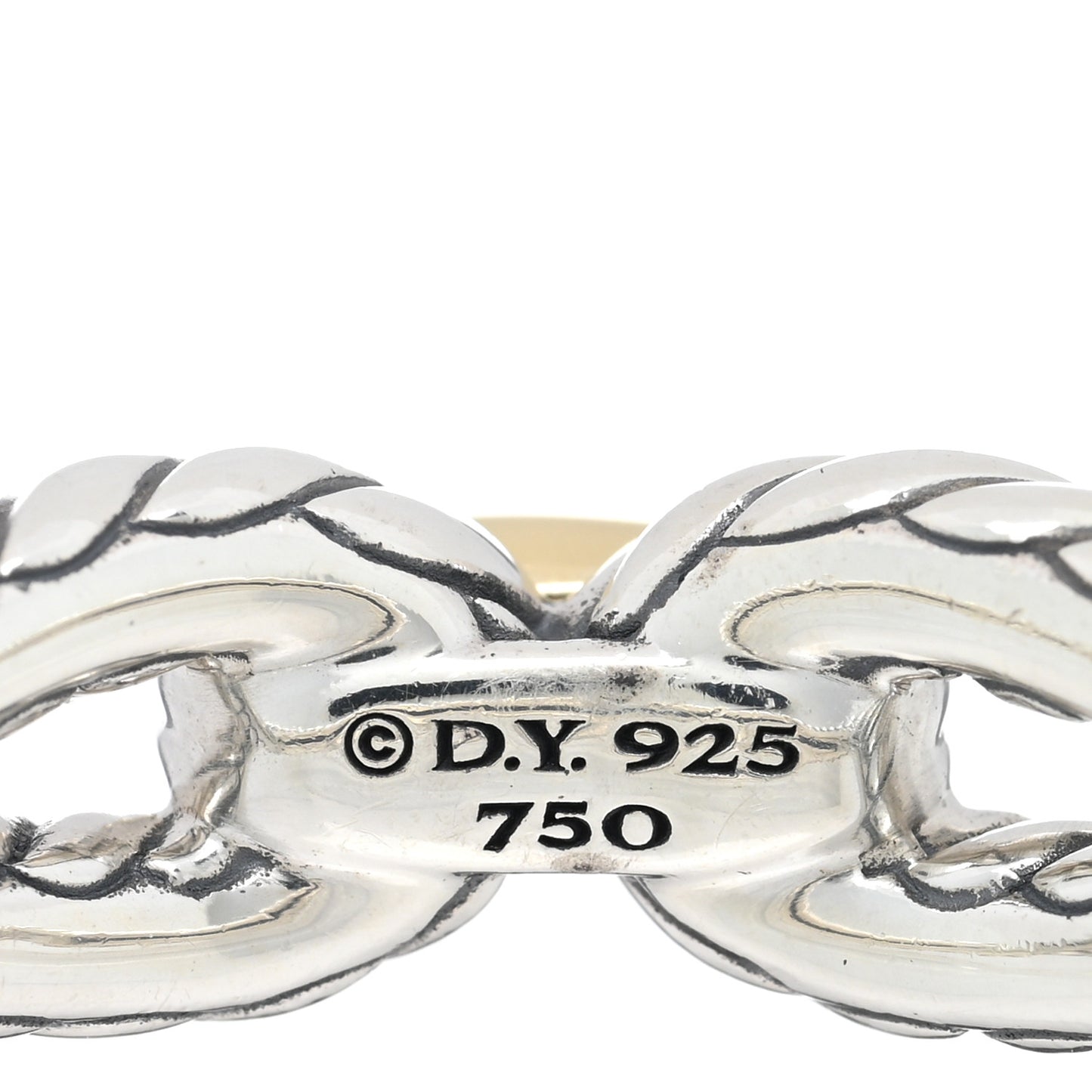 Sterling Silver 18K Yellow Gold Cable Loop Ring 57 8