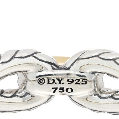 David Yurman Sterling Silver 18K Yellow Gold Cable Loop Ring 57 8 4 of 4