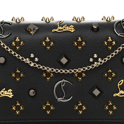 Christian Louboutin Grained Calfskin Spikes Loubinthesky Paloma Wallet On Chain Black Multimetal 8 of 11