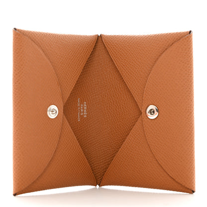 Hermes Epsom Calvi Card Case Gold 5 of 8