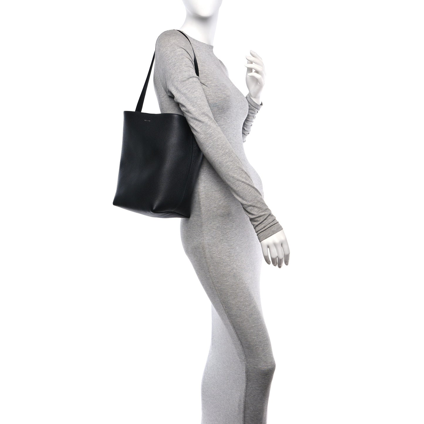 Grained Calfskin Medium N/S Park Tote Black