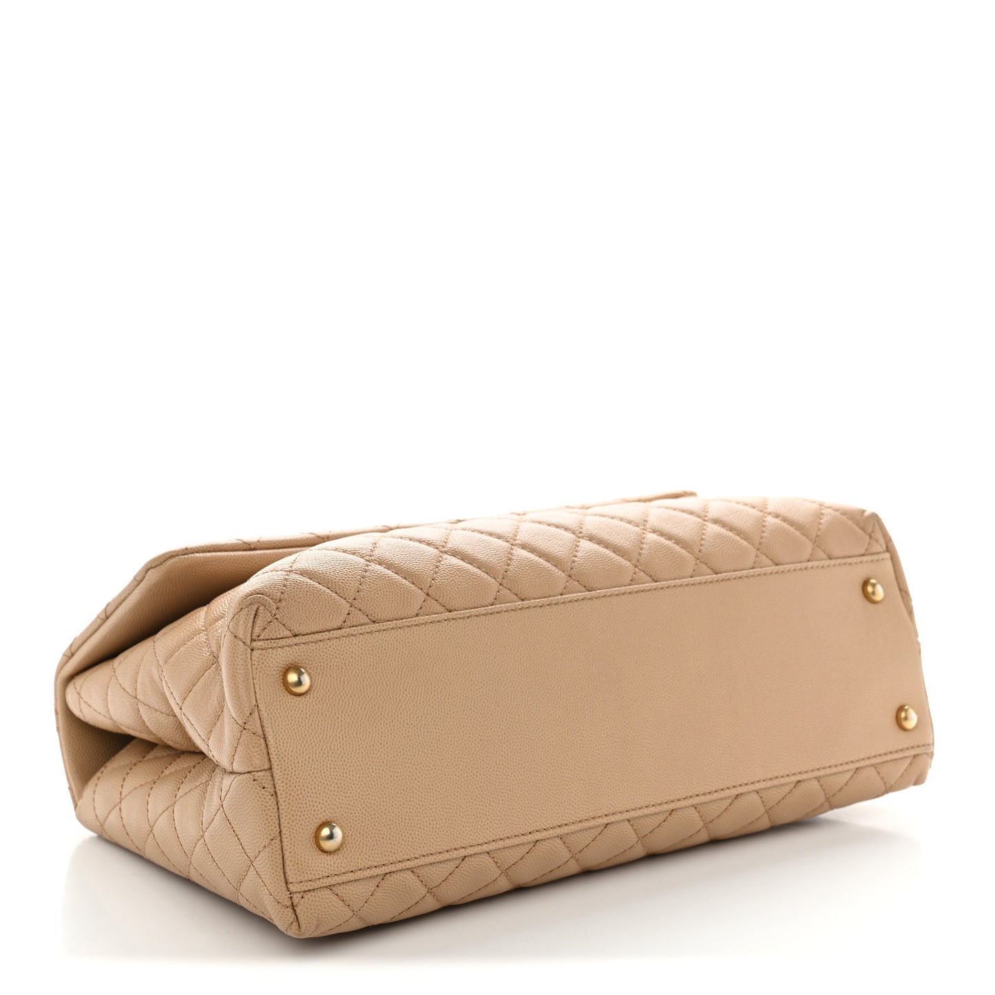 Caviar Quilted Medium Coco Handle Flap Beige