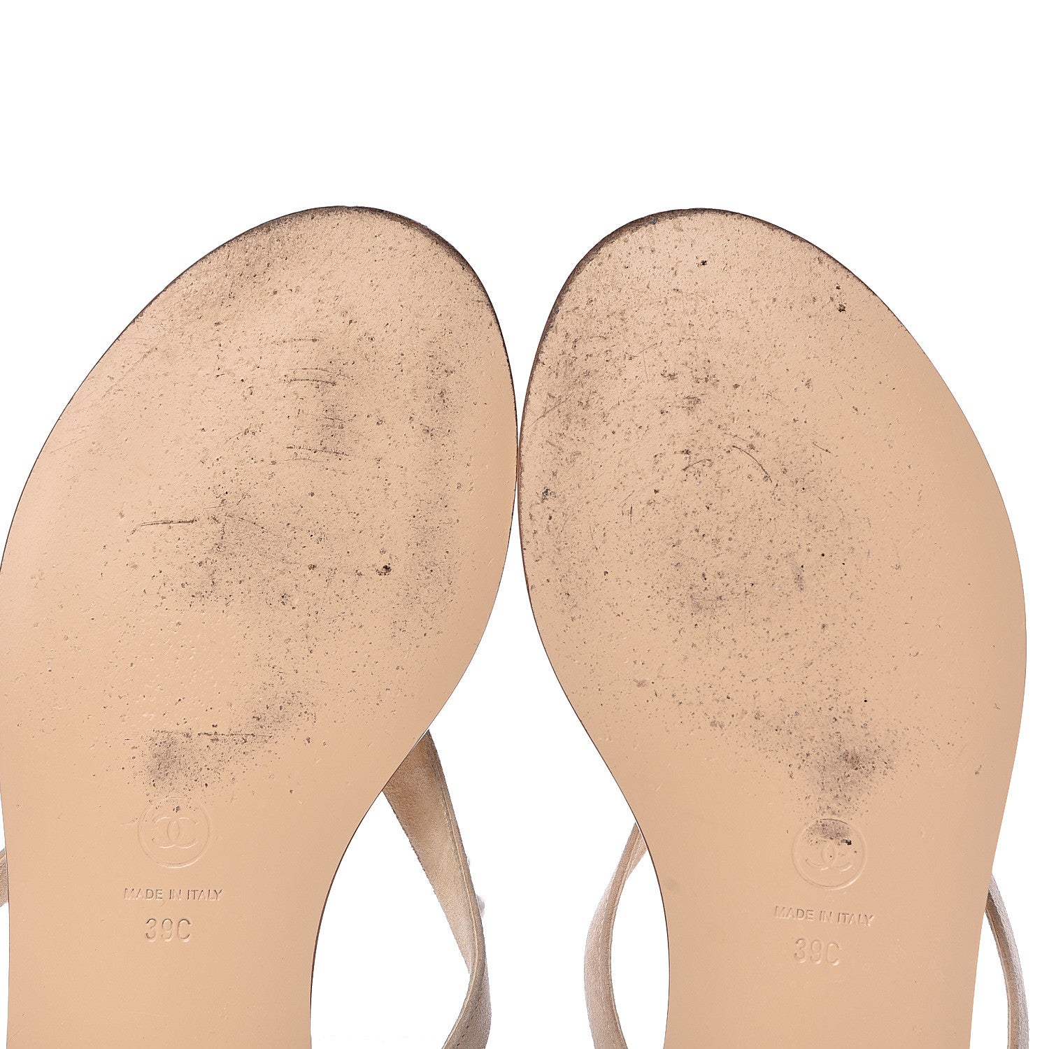 Chanel Suede Pearl Thong Sandals 39 Beige 14 of 19