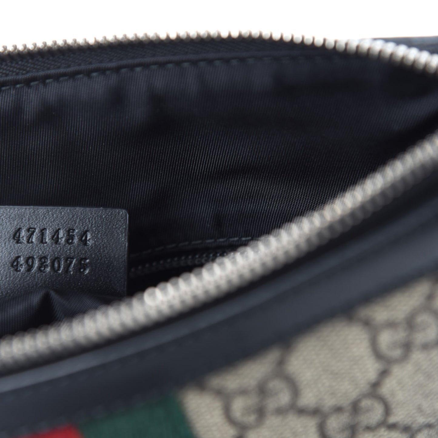 GG Supreme Monogram Web Messenger Bag Black