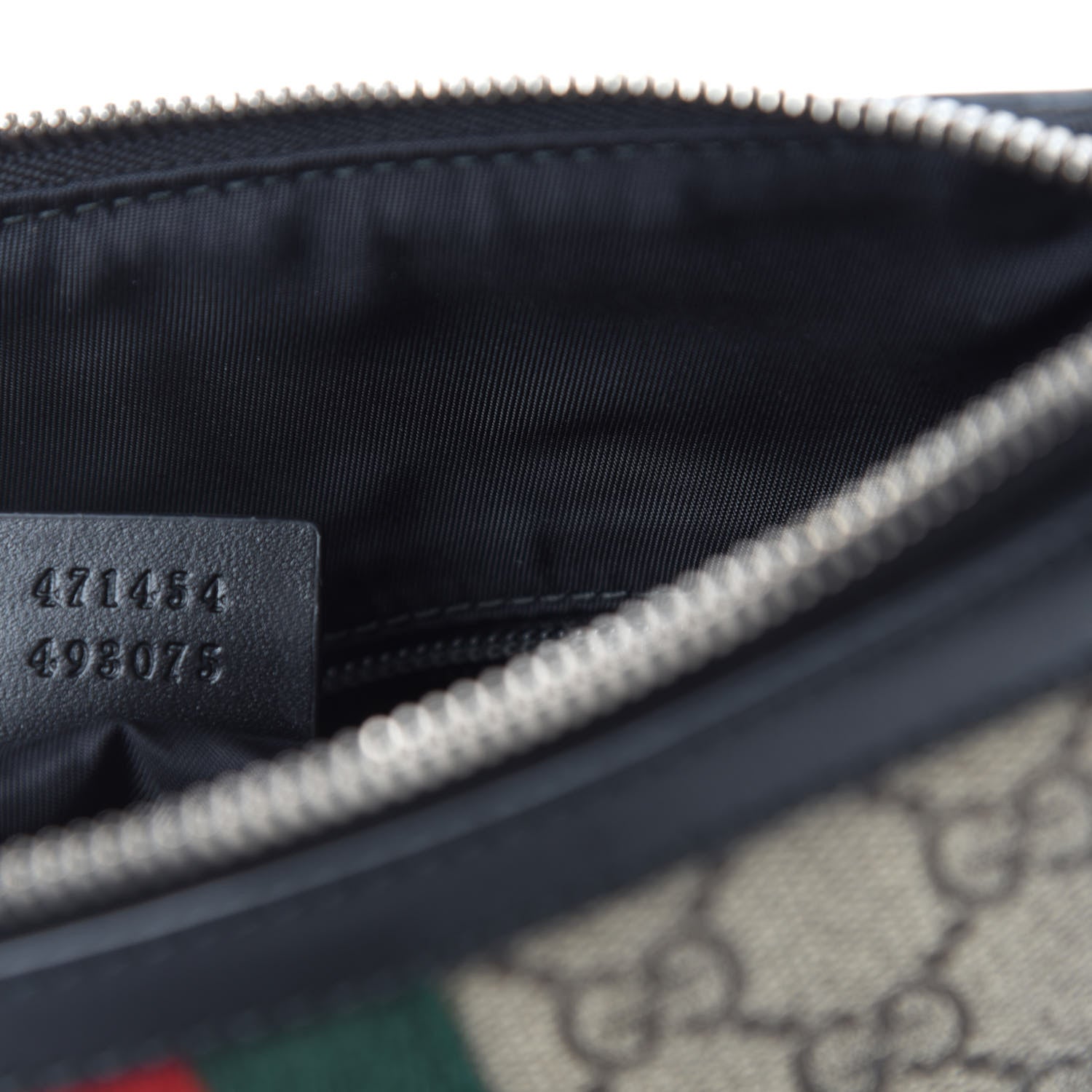 Gucci GG Supreme Monogram Web Messenger Bag Black 9 of 10