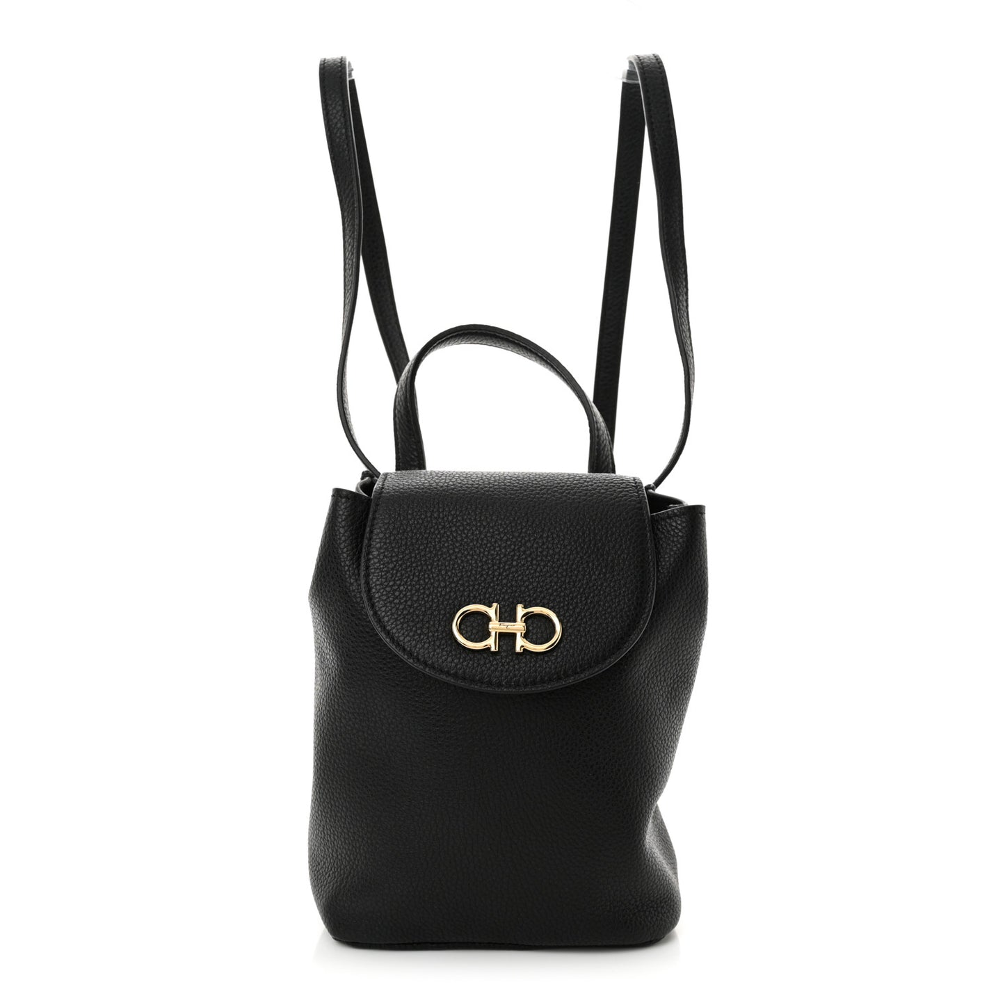 Grained Calfskin Mini Gancini Backpack Black