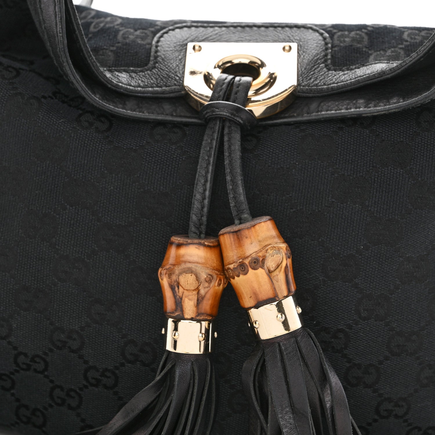 Gucci Monogram Medium Indy Top Handle Hobo Black 8 of 10
