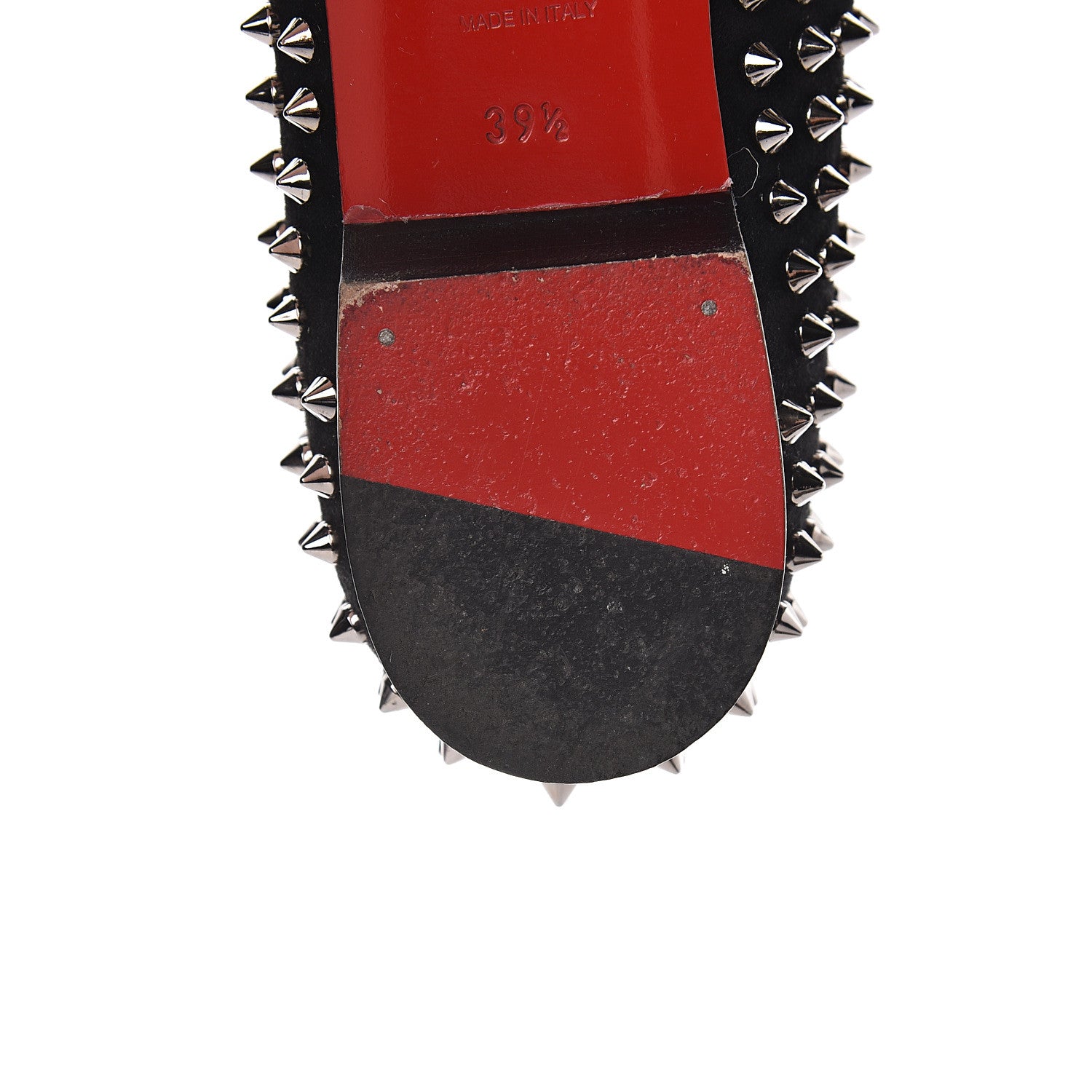 Christian Louboutin Suede Mens Rollerboy Spikes Flat Loafers 39.5 Black 11 of 14