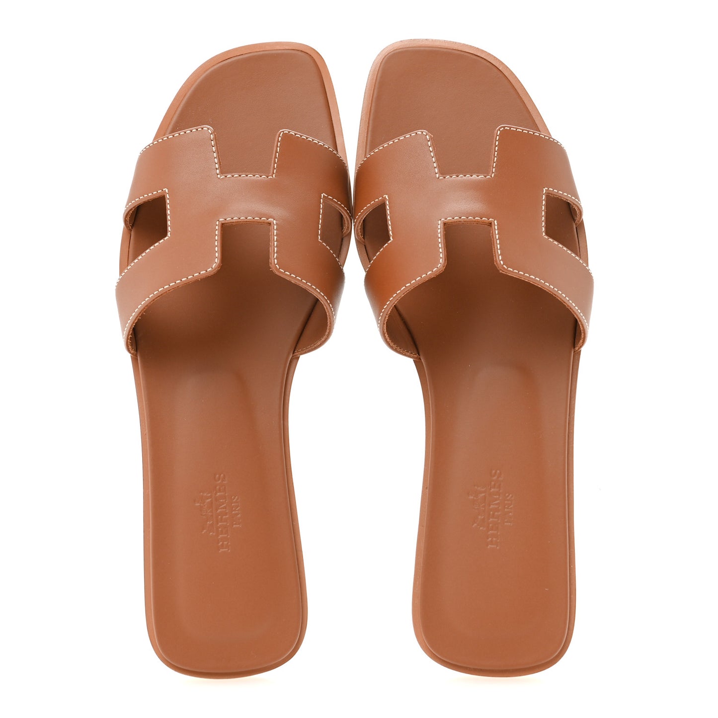 Box Calfskin Oran Sandals 38 Gold