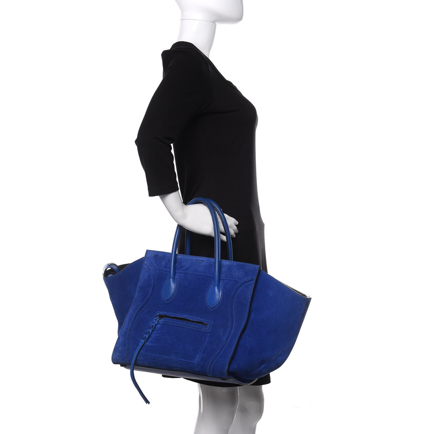 Celine Suede Medium Phantom Luggage Royal Blue 2 of 10