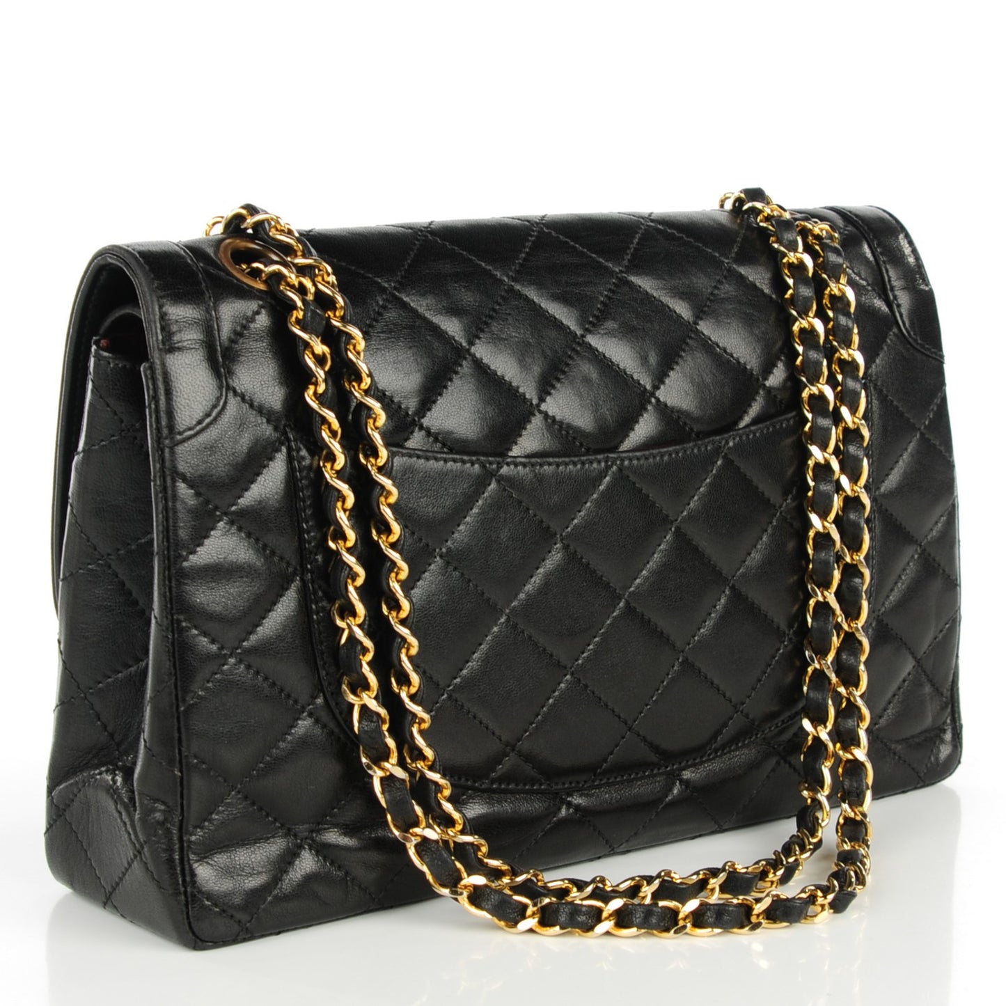 Lambskin Medium Double Flap Black