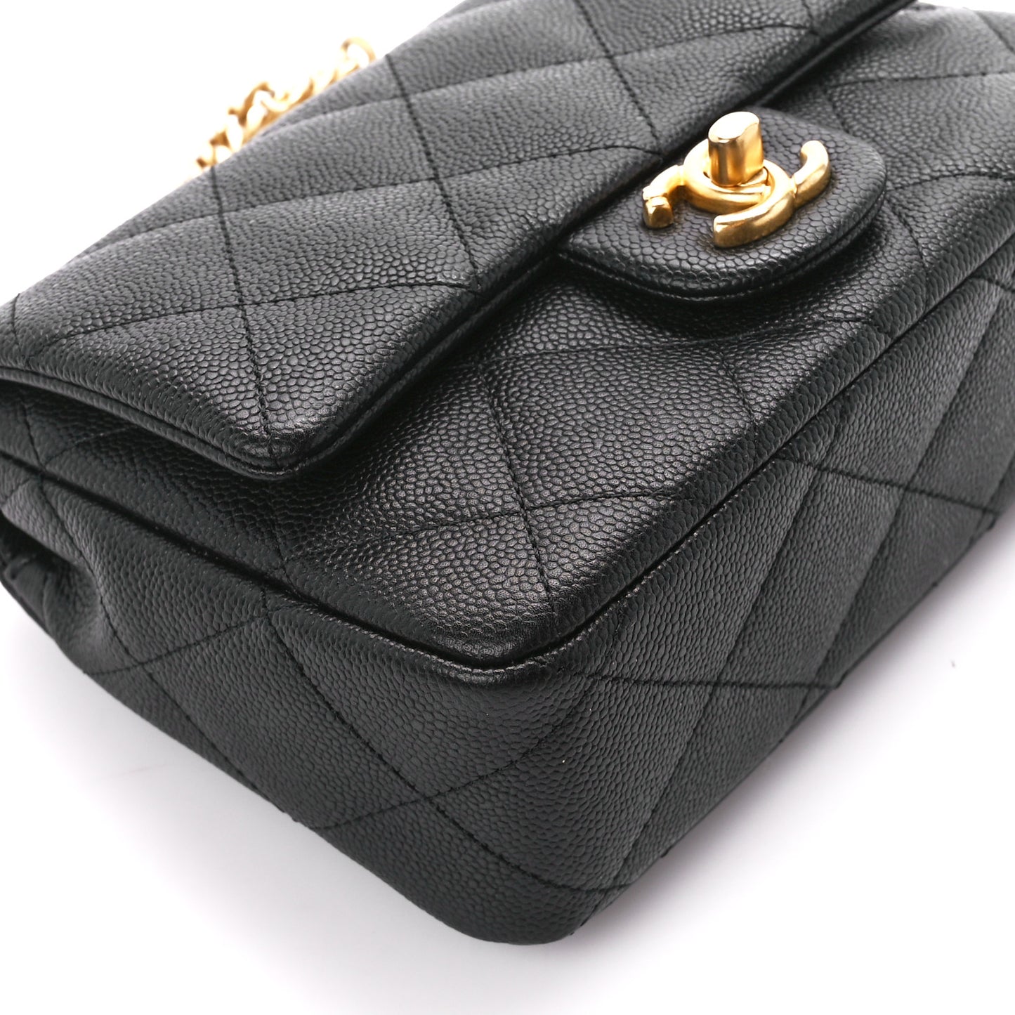 Caviar Quilted Mini Sweetheart Flap Black