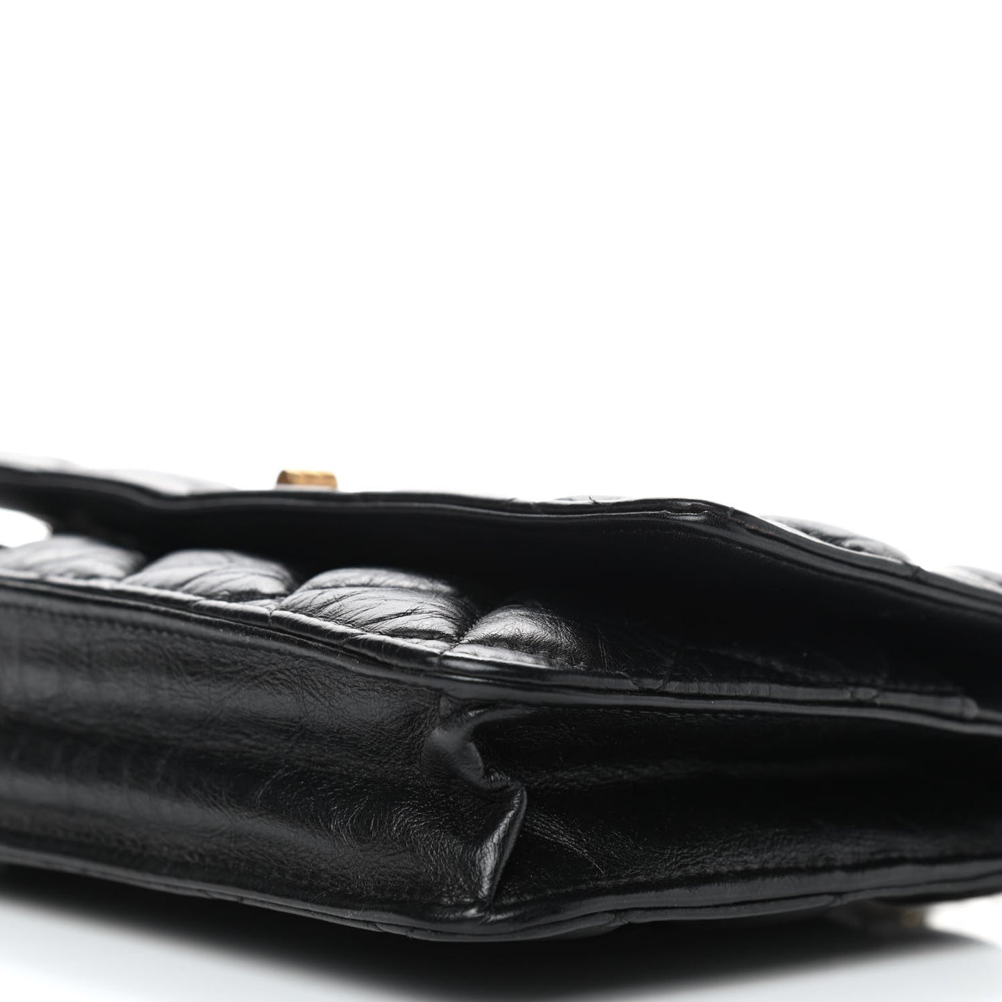 Aged Calfskin Quilted Reissue Wallet On Chain WOC Black