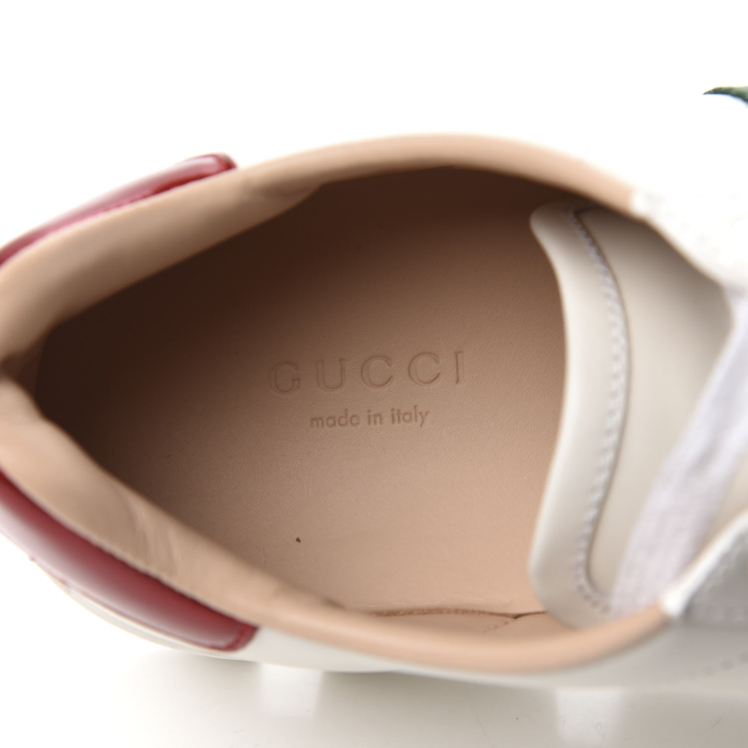 Gucci Calfskin Web Bee Embroidered Womens Ace Platform Sneakers 37.5 White 8 of 11