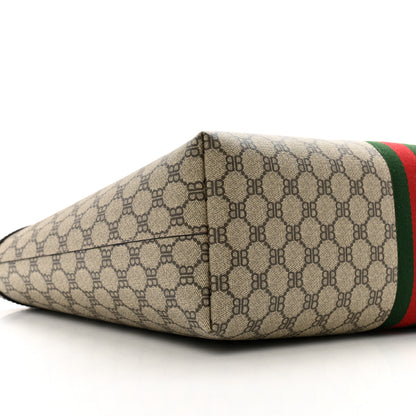 Gucci X BALENCIAGA BB Supreme Monogram Web Medium Ophidia Shopping Tote Beige New Acero 9 of 10