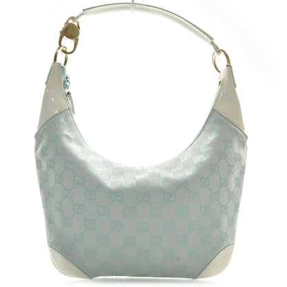 Gucci Monogram Patent Small Hobo Blue 1 of 8
