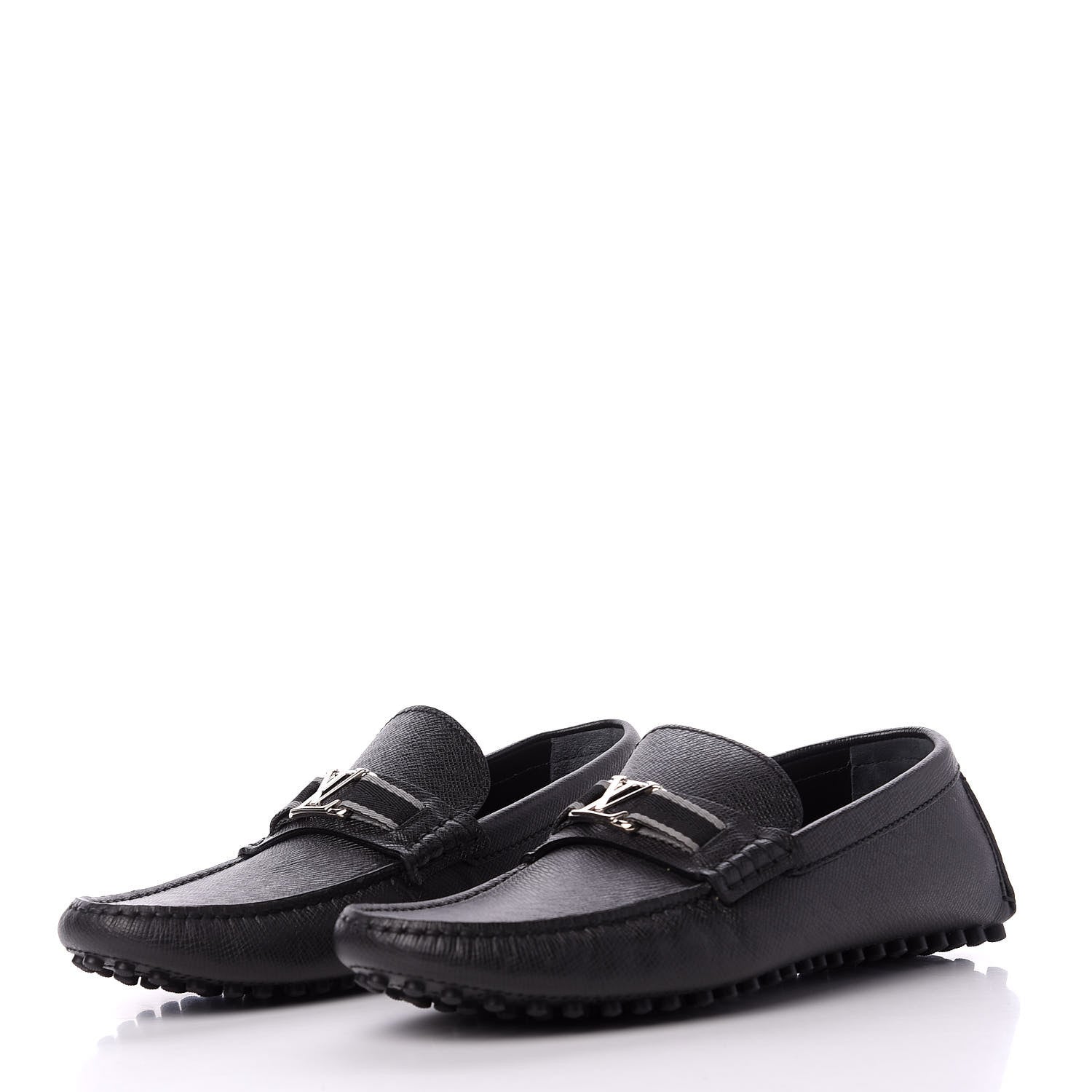Louis Vuitton Taiga Hockenheim Moccasin Loafers 8 Black 3 of 10