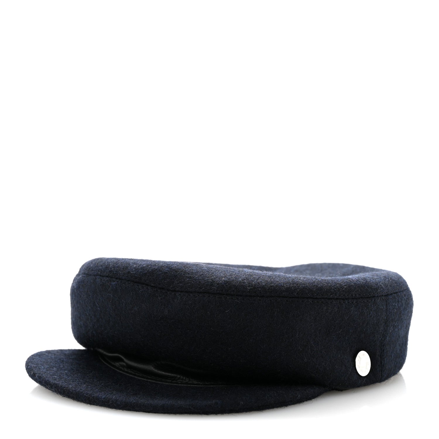 Hermes Wool Calfskin Dani Cap 57 Marine Black 1 of 11