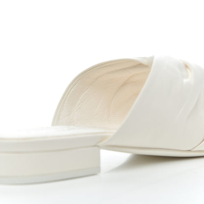 Chanel Lambskin Pearl Bow CC Flat Sandals 38 White 13 of 17